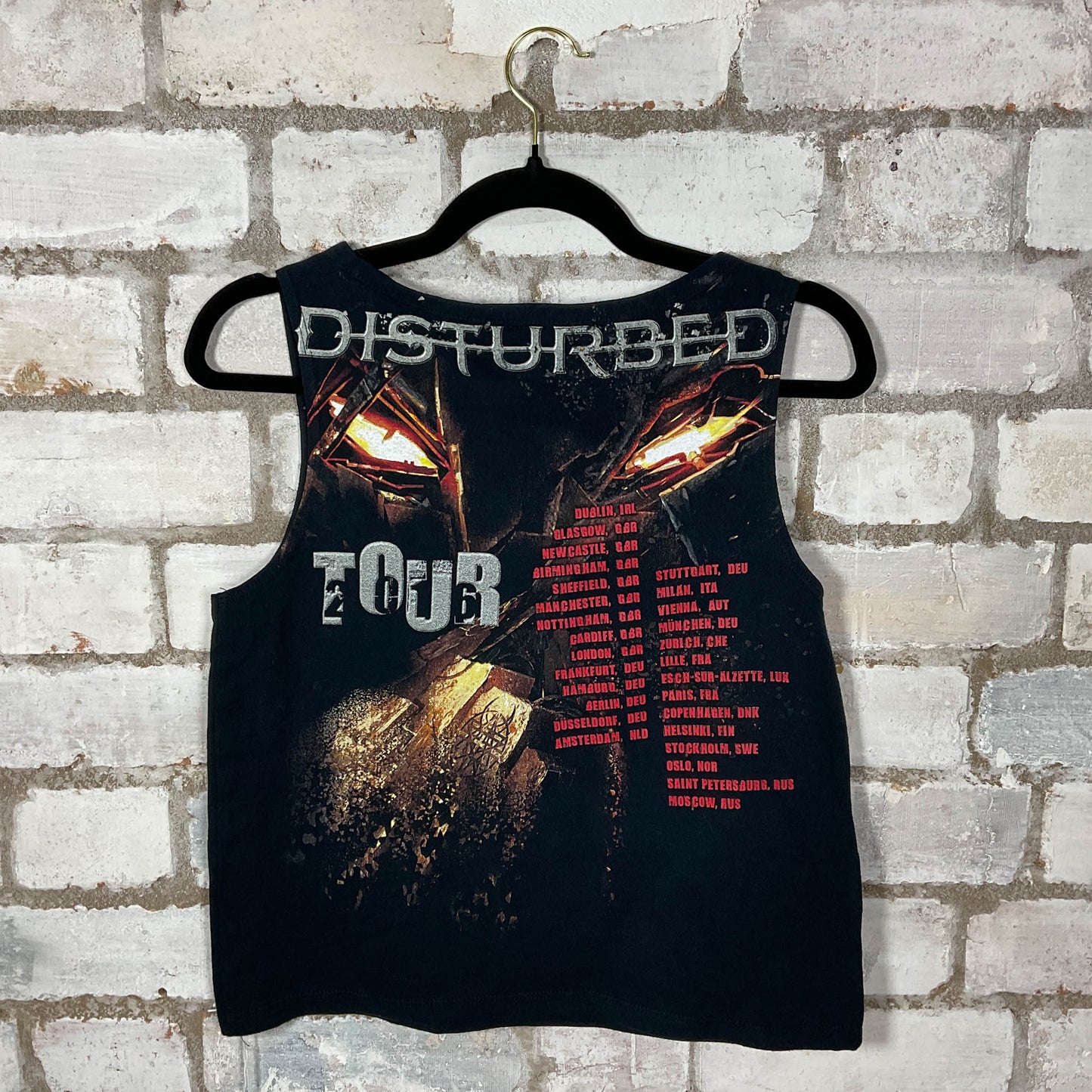 Disturbed Immortalised 2016 Tour Unwantee Upcycle Tank Top upcycled by Unwantees, sustainable fashion made in great Britain from vintage graphic tshirt rear view