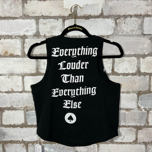 Motorhead Everything Louder Unwantee Upcycle Tank Top upcycled by Unwantees, sustainable fashion made in great Britain from vintage graphic tshirt Rear View