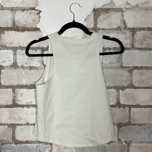 Metallica White Racerback Unwantee Upcycle Tank Top upcycled by Unwantees, sustainable fashion made in great Britain from vintage graphic tshirt Rear view
