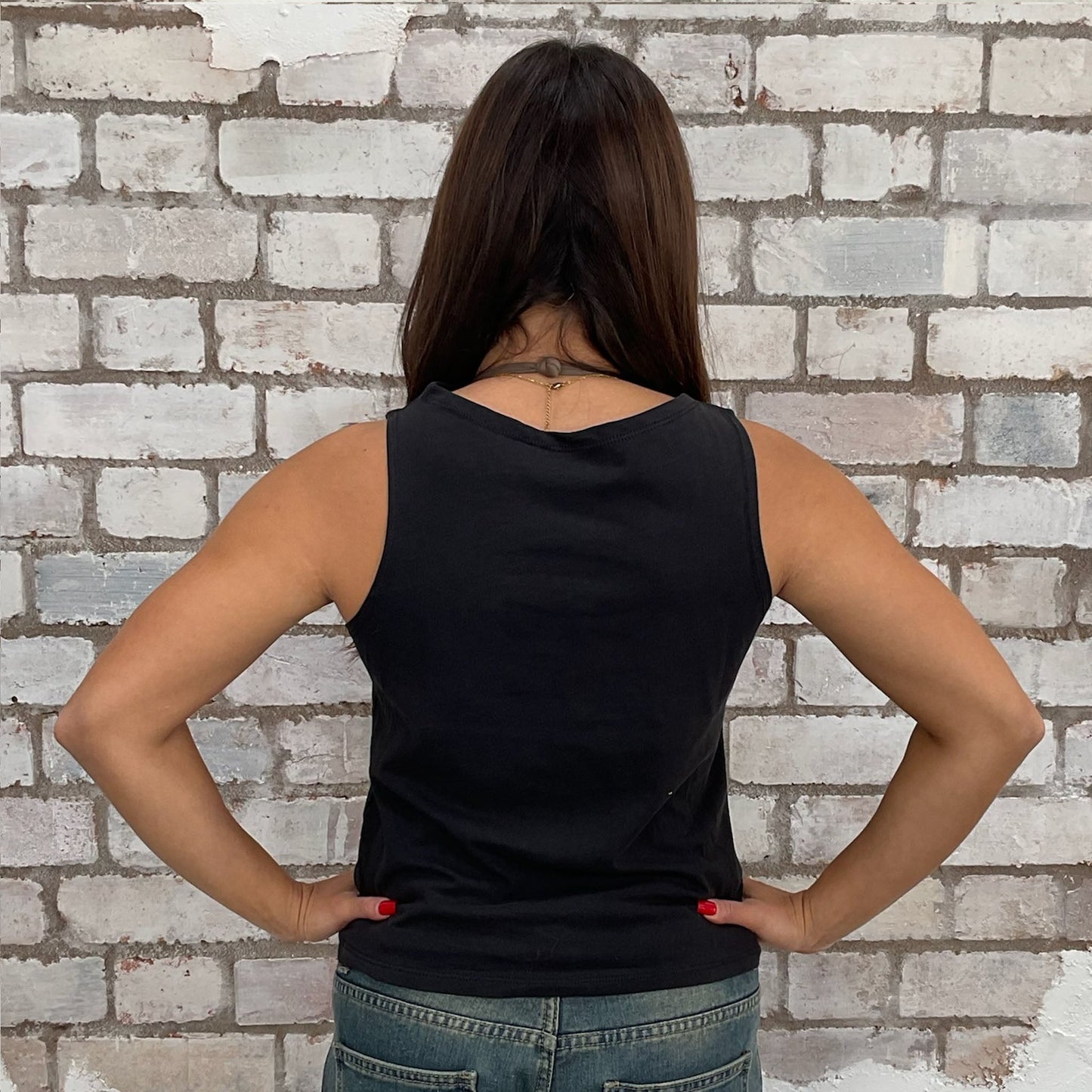 The Ramones recycled tshirt upcycled into a Slash Neck vest top, sustainable fashion, British recycled rtshirt grunge brand, slow fashion, Punk Rock music style graphic tshirt upcycled by Unwantees. Sustainable upcycled fashion tshirt upcycled in the UK by unwantees. Graphic tshirt upcycled by Unwantees recycled tshirt otherwise destined for landfill.