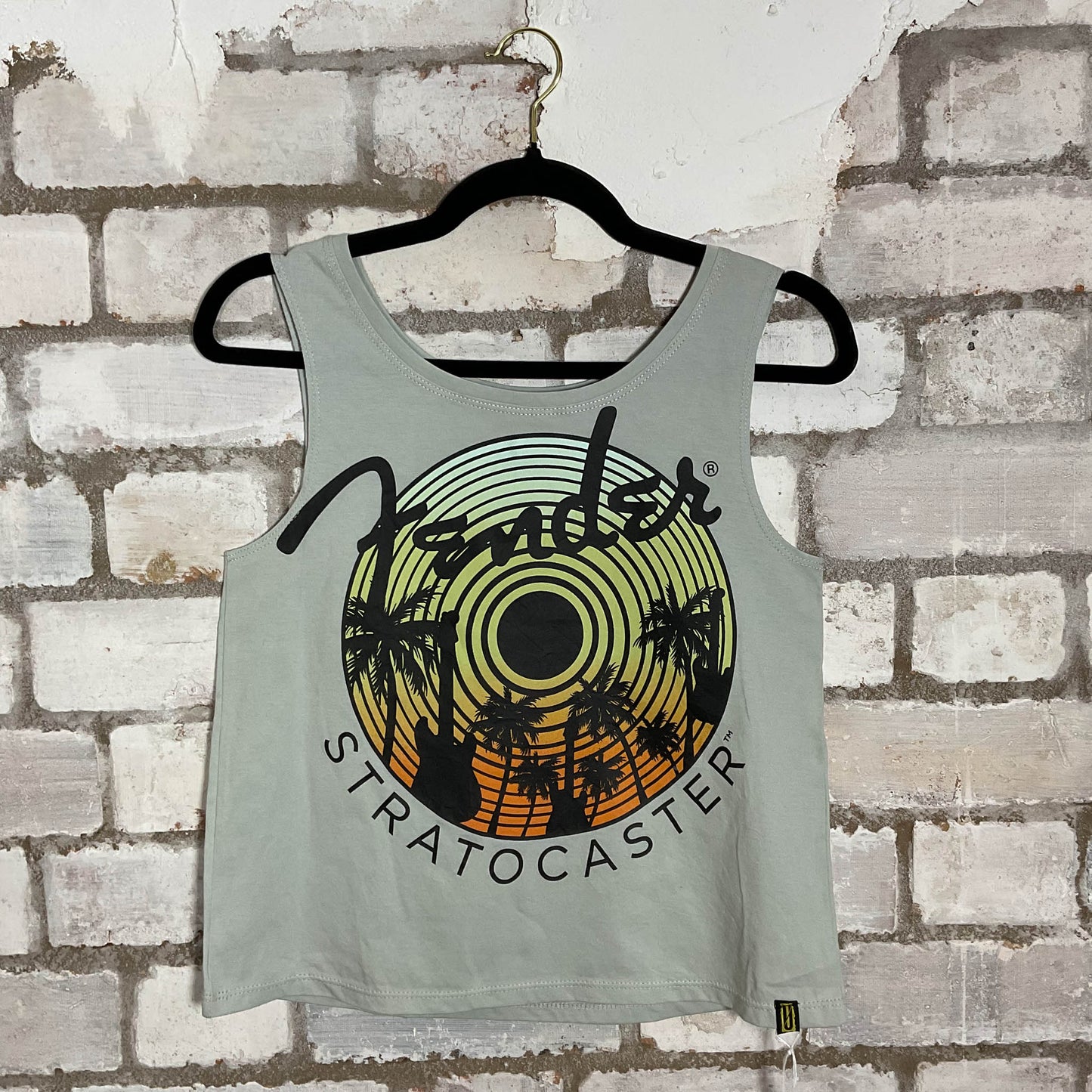 Fender Stratocaster Unwantee Upcycle Tank Top upcycled by Unwantees, sustainable fashion made in great Britain from vintage graphic tshirt