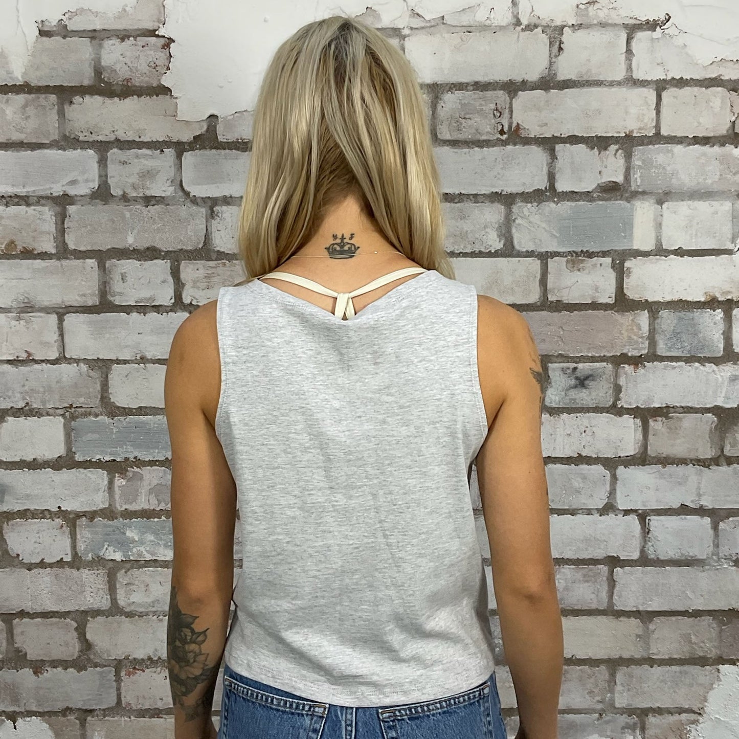 Stone Temple pilots Slash neck tank top made from an upcycled graphic band tshirt, punk rock style street wear, athleisure wear, unwantees is a sustainable fashion brand, we take unwanted graphic tshirts otherwise destined for landfill and recycle clothing into vest tops for sports wear or leisure. Refashioned band merch, Slash Neck Sleeveless Top