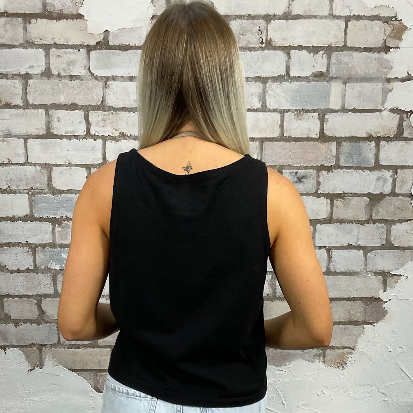 Worldwide Electrified Fender Guitars Slash neck tank top made from an upcycled graphic band tshirt, punk rock style street wear, athleisure wear, unwantees is a sustainable fashion brand, we take unwanted graphic tshirts otherwise destined for landfill and recycle clothing into vest tops for sports wear or leisure. Refashioned band merch, Slash Neck Sleeveless Top