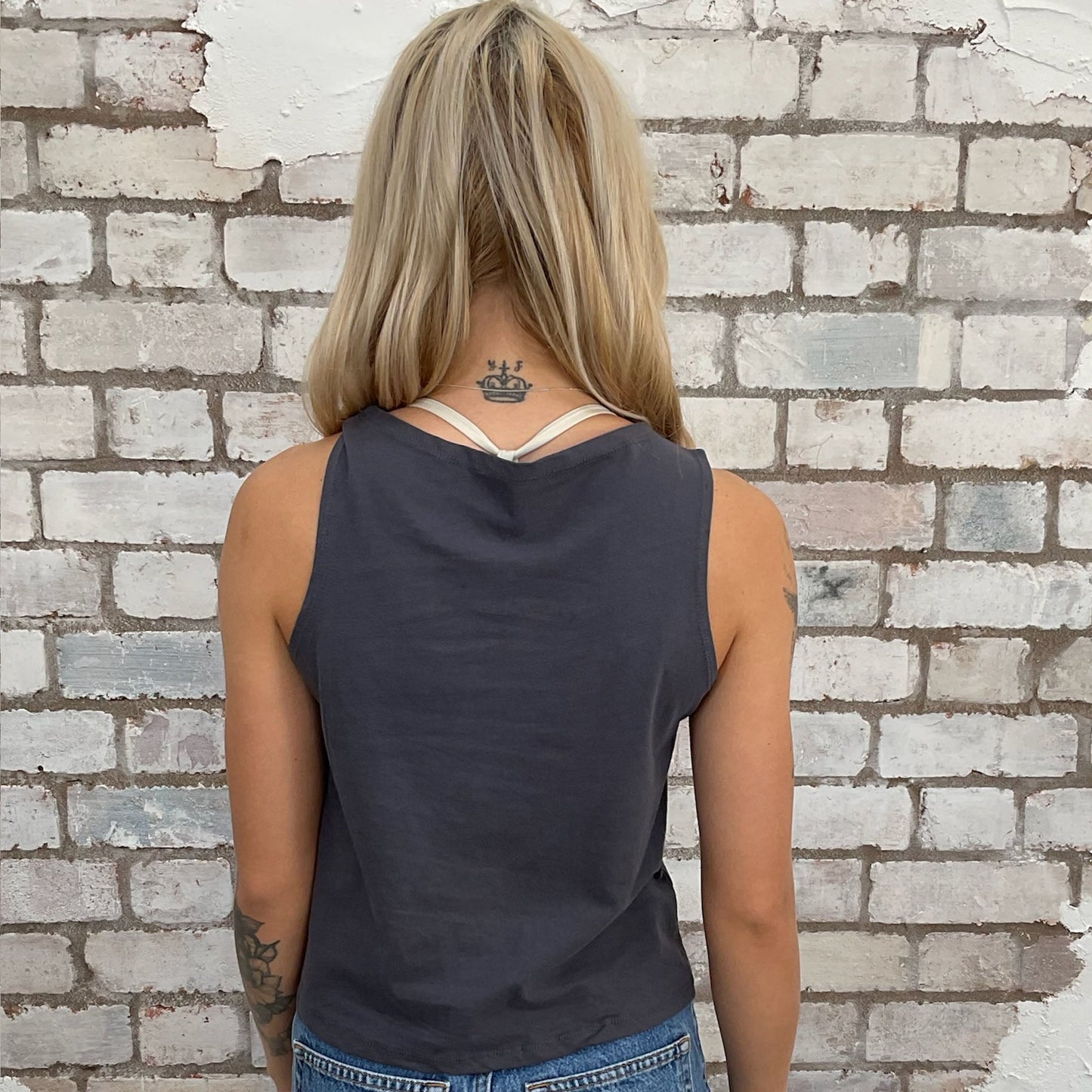 Use Your Illusion Guns n Roses Tour tank top made from an upcycled graphic band tshirt, punk rock style street wear, athleisure wear, unwantees is a sustainable fashion brand, we take unwanted Y2K graphic tshirts otherwise destined for landfill and recycle clothing into vest tops for sports wear or leisure. Refashioned band merch, Sleeveless Top