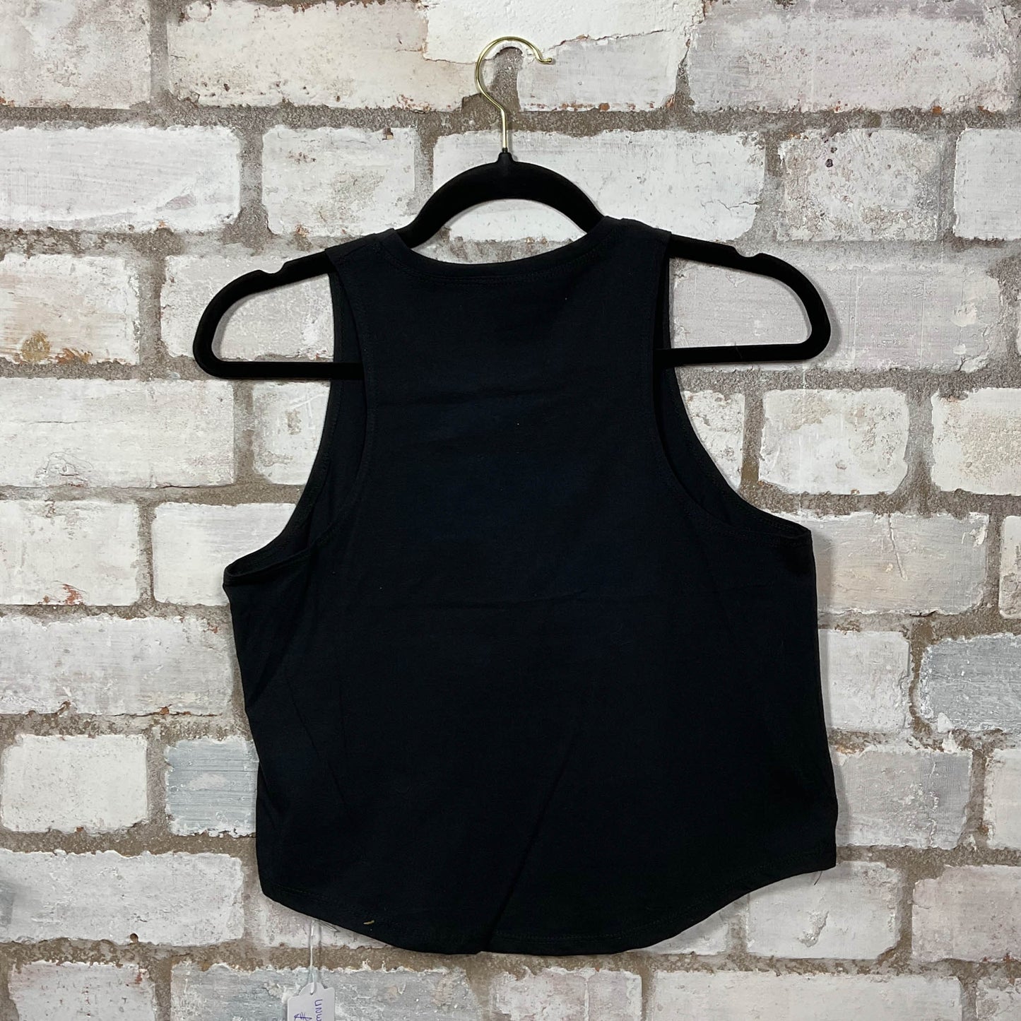 Rear View Good Morning I see The Assassins have Failed Racerback Tank Top upcycled by Unwantees, sustainable fashion made in great Britain from vintage graphic tshirt