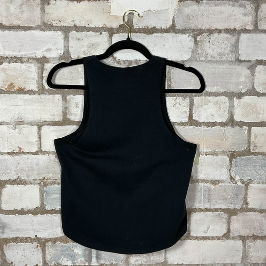 Close Up Patchwork Misfits iconic logo blood splattered Racerback Tank Top upcycled by Unwantees, sustainable fashion made in great Britain from vintage graphic tshirt