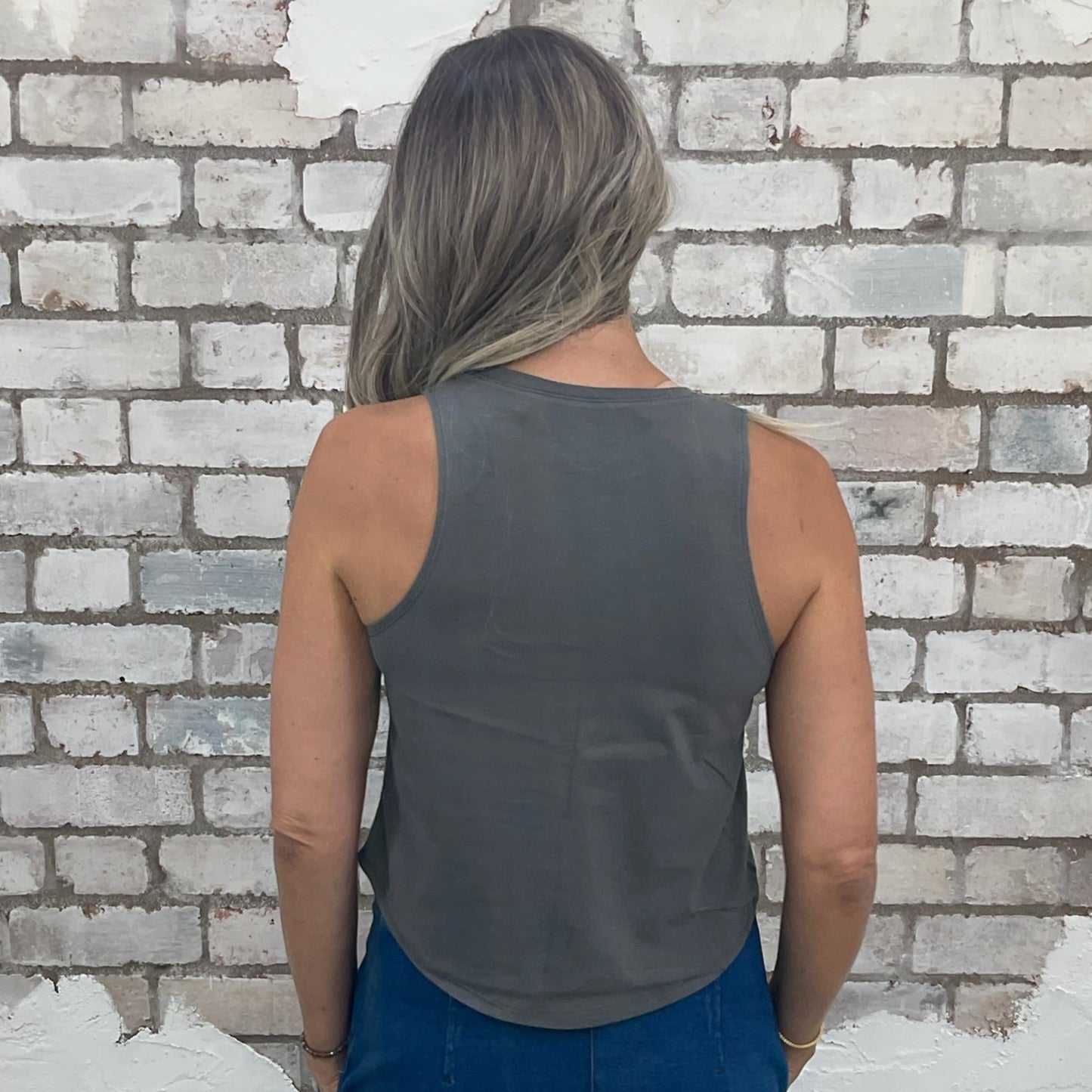 Classic grey racerback Unwantee rear view