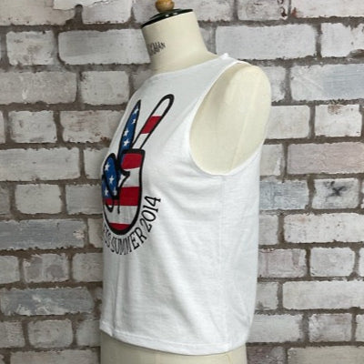 Summer Somewhere printed tank top, Perfect Wake Print tank top, Lake Wallenpaupack, graphic tshirt up cycle
