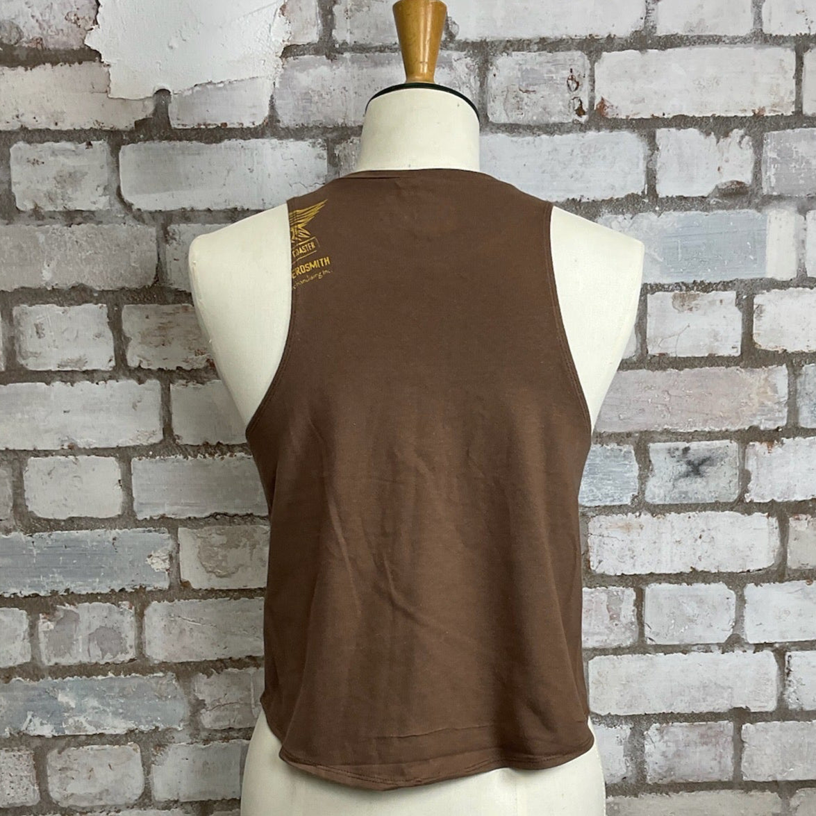 One-of-a-kind Aerosmith Rock 'N' Roll Rollercoaster graphic Racerback Unwantee tank top back view, upcycled, sustainable, made in Britain