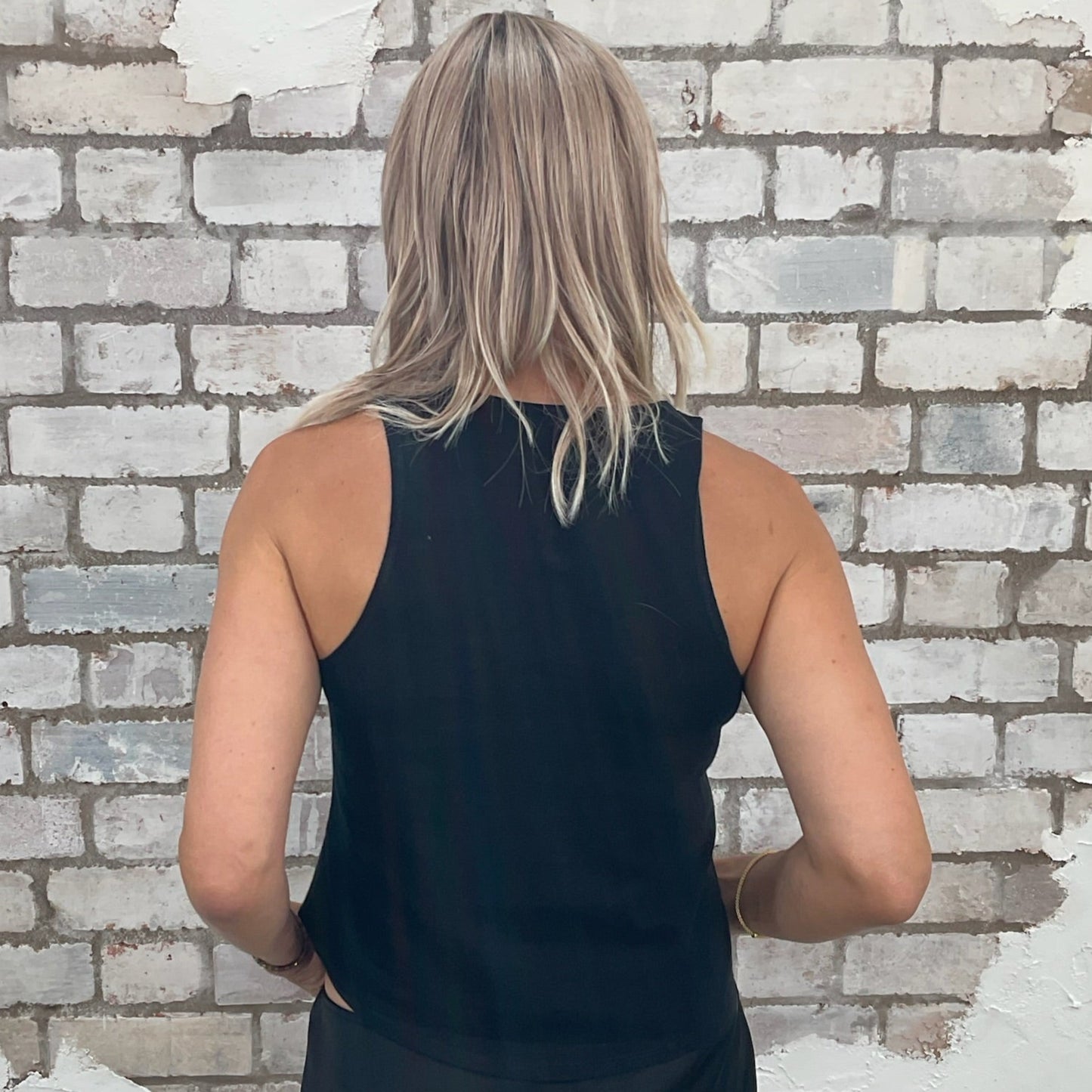 One-of-a-kind Black Sabbath graphic Racerback Unwantee tank top back view, upcycled, sustainable, made in Britain
