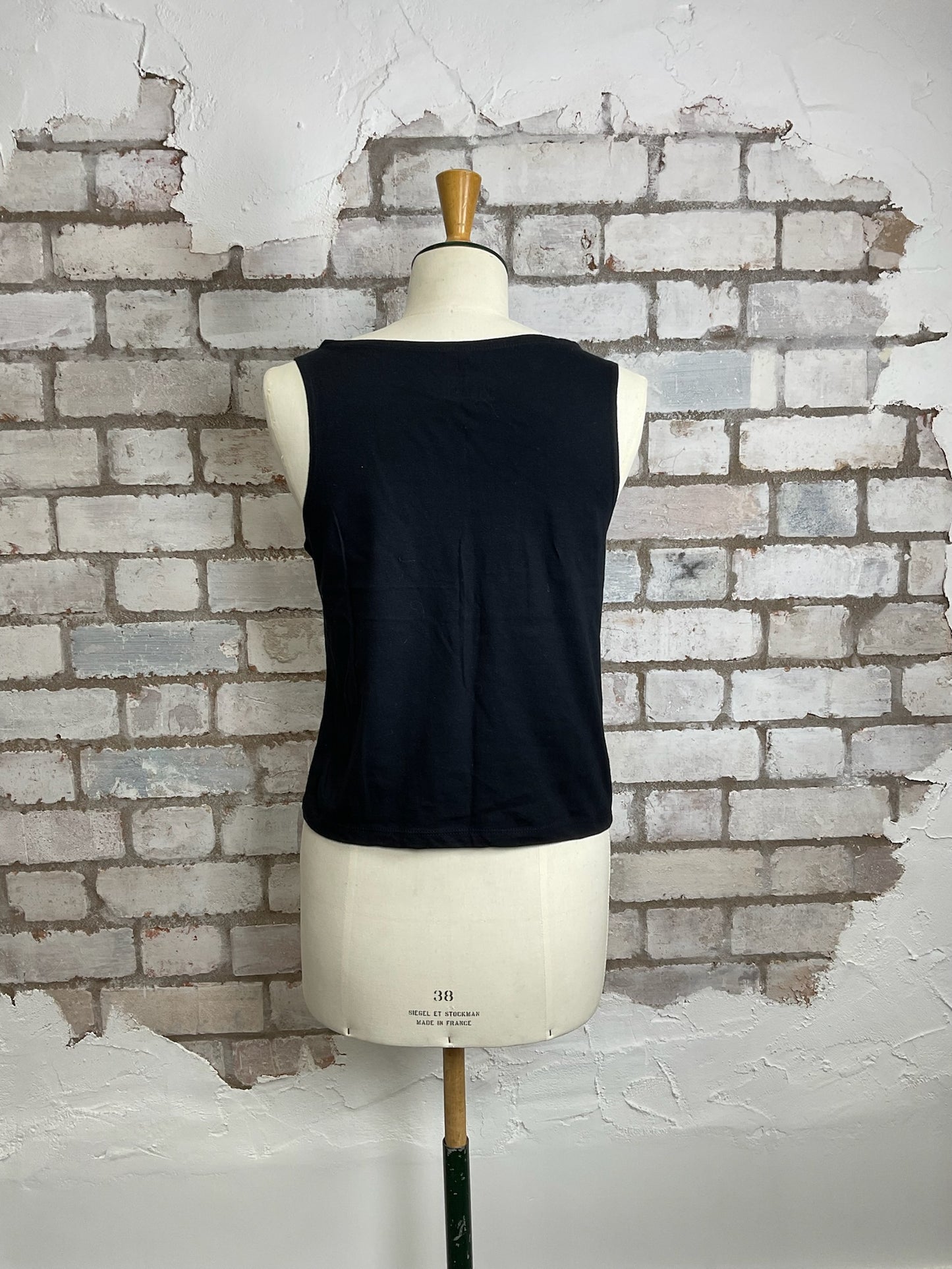 One-of-a-kind Ziggy Stardust David Bowie graphic Slash Neck Unwantee tank top back view, upcycled, sustainable, made in Britain