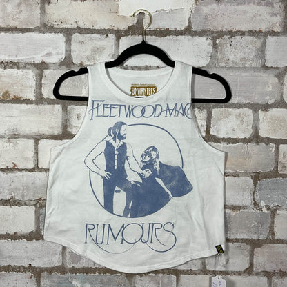 Fleetwood Mac Rumours White Tank Top upcycled by Unwantees, sustainable fashion made in great Britain from vintage graphic tshirt 