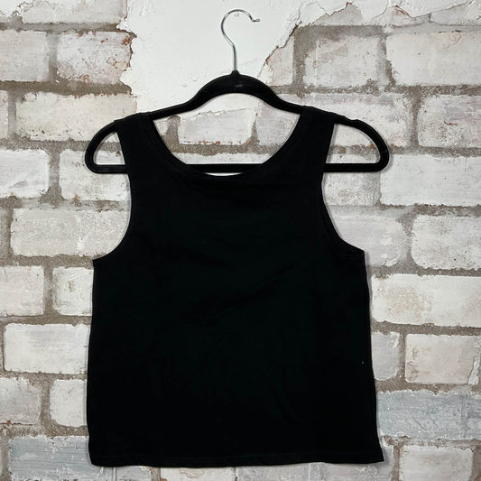 Rearview of Skindred band graphics on a black cotton Scoop neck Vest Top upcycled by Unwantees, sustainable fashion made in Great Britain from vintage graphic tshirt 