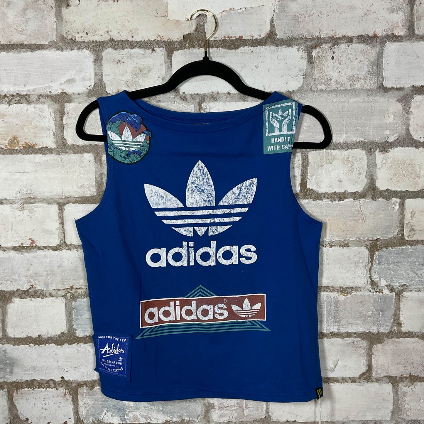 1970s Vintage Adidas Upcycle Unwantee Tank Top upcycled by Unwantees, sustainable fashion made in great Britain from vintage graphic tshirt