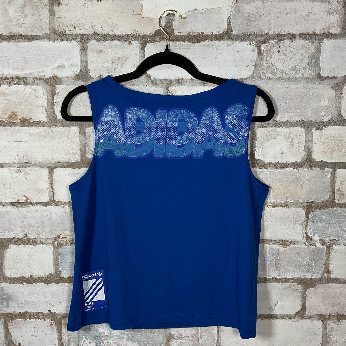 1970s Vintage Adidas Upcycle Unwantee Tank Top upcycled by Unwantees, sustainable fashion made in great Britain from vintage graphic tshirt rear view