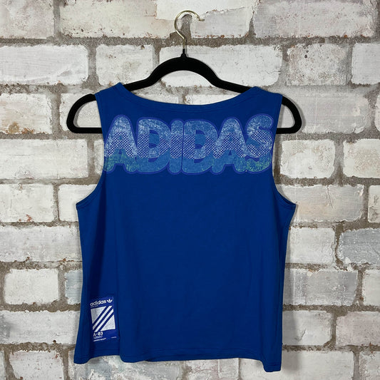 1970s Vintage Adidas Upcycle Unwantee Tank Top upcycled by Unwantees, sustainable fashion made in great Britain from vintage graphic tshirt rear view