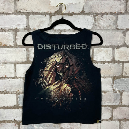 Disturbed Immortalised 2016 Tour Unwantee Upcycle Tank Top upcycled by Unwantees, sustainable fashion made in great Britain from vintage graphic tshirt