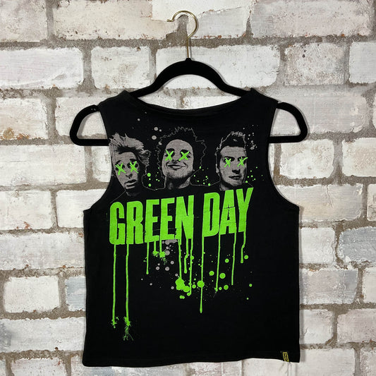 Green Day Unwantee Upcycle Tank Top upcycled by Unwantees, sustainable fashion made in great Britain from vintage graphic tshirt 