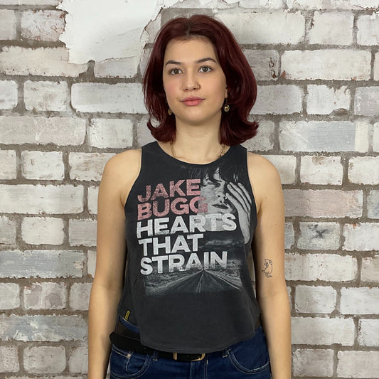 Jake Bugg Hearts that Strain Tour Tshirt upcycled by unwantees, recycled tank tops made in the uk