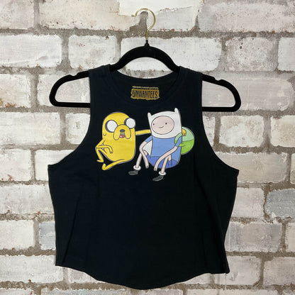 Jake the Dog and Finn the Human Racerback Unwantee Upcycle Tank Top upcycled by Unwantees, sustainable fashion made in great Britain from vintage graphic tshirt rear view
