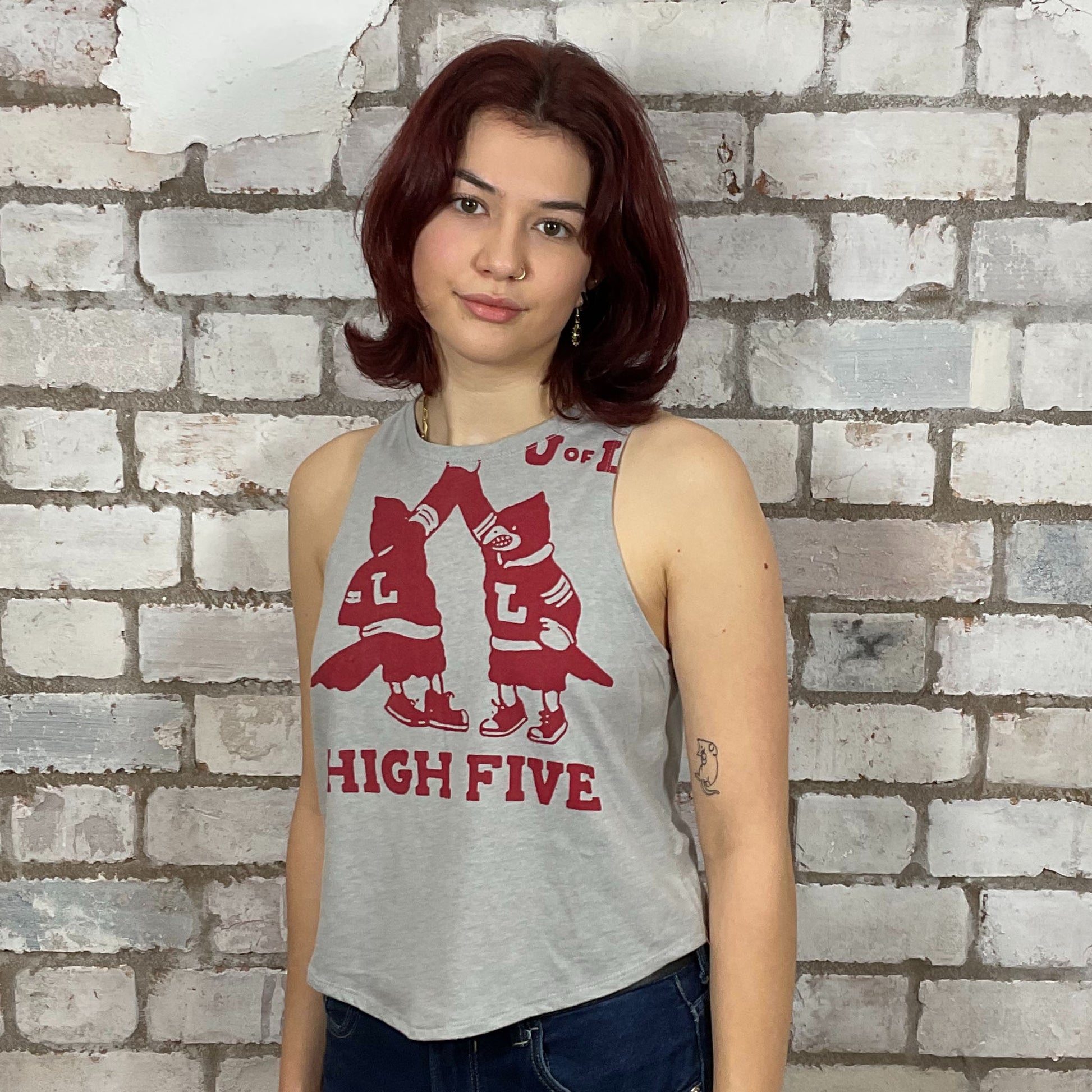 Upcycled ladies tank top by unwantees, made in the Uk, one of a kind recycled tshirts, anti fast fashion, sustainable fashion
