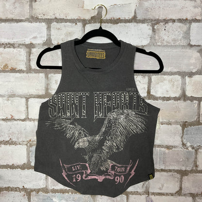 Saint Hearts Racerback Unwantee Upcycle Tank Top upcycled by Unwantees, sustainable fashion made in great Britain from vintage graphic tshirt