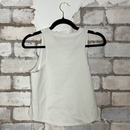 Metallica White Racerback Unwantee Upcycle Tank Top upcycled by Unwantees, sustainable fashion made in great Britain from vintage graphic tshirt Rear view