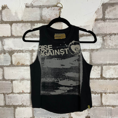 Rise Against Racerback Unwantee Upcycle Tank Top upcycled by Unwantees, sustainable fashion made in great Britain from vintage graphic tshirt