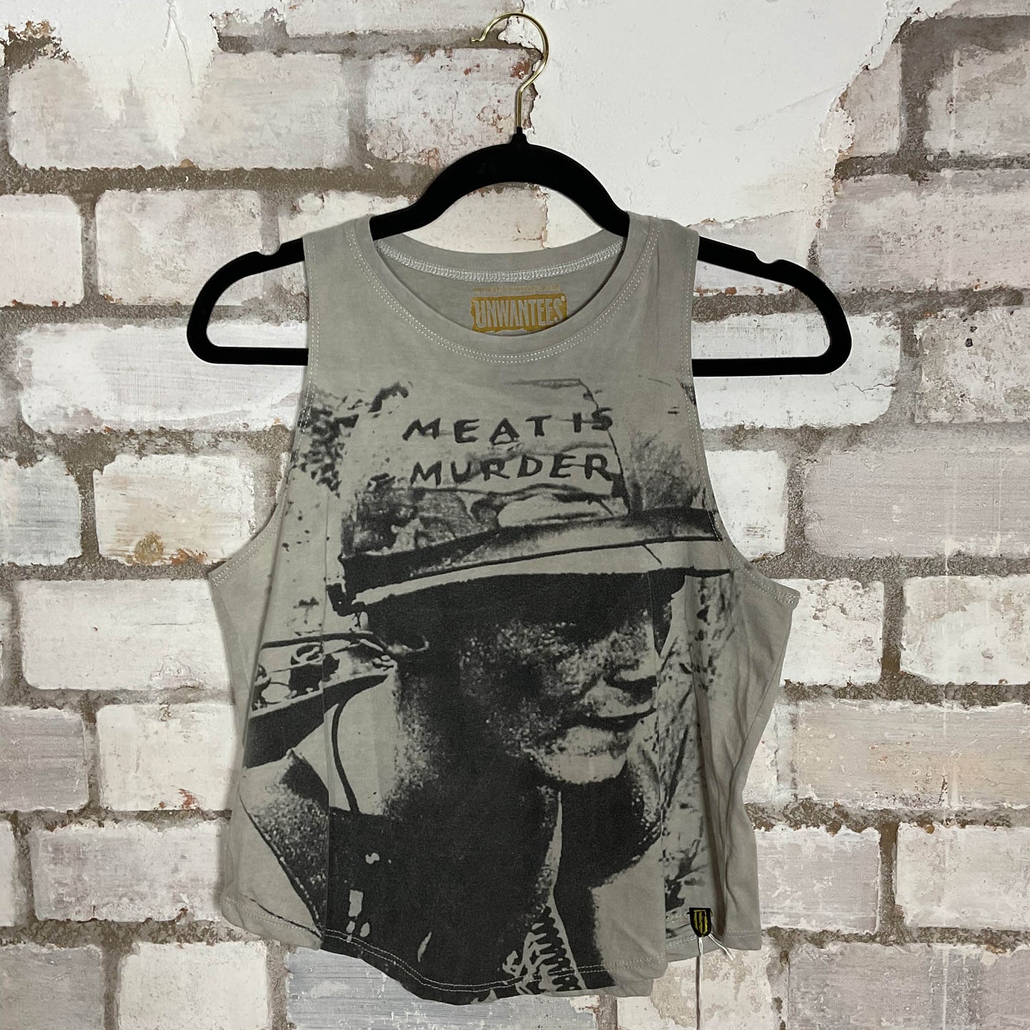 Meat is Murder The Smiths Unwantee Upcycle Tank Top upcycled by Unwantees, sustainable fashion made in great Britain from vintage graphic tshirt