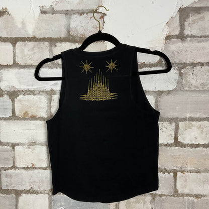Thailand Graphic Illustration Unwantee Upcycle Tank Top upcycled by Unwantees, sustainable fashion made in great Britain from vintage graphic tshirt rear view