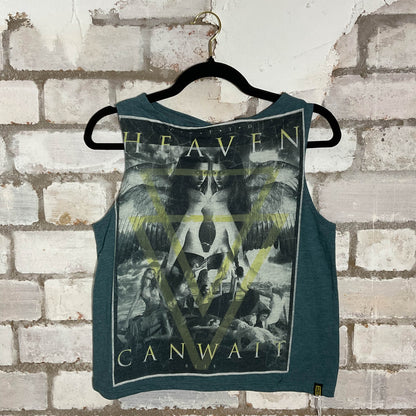 Heaven Can Wait Illustration Unwantee Upcycle Tank Top upcycled by Unwantees, sustainable fashion made in great Britain from vintage graphic tshirt