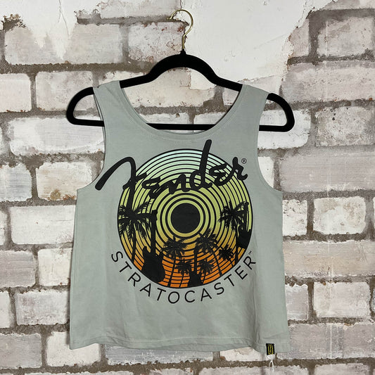 Fender Stratocaster Unwantee Upcycle Tank Top upcycled by Unwantees, sustainable fashion made in great Britain from vintage graphic tshirt