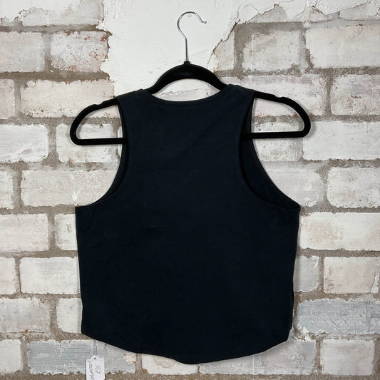 Back view of Nightmare on Elm Street, Freddie Krueger Horror Movie graphics on black cotton Racerback Tank Top upcycled by Unwantees, sustainable fashion made in Great Britain from vintage graphic tshirt 