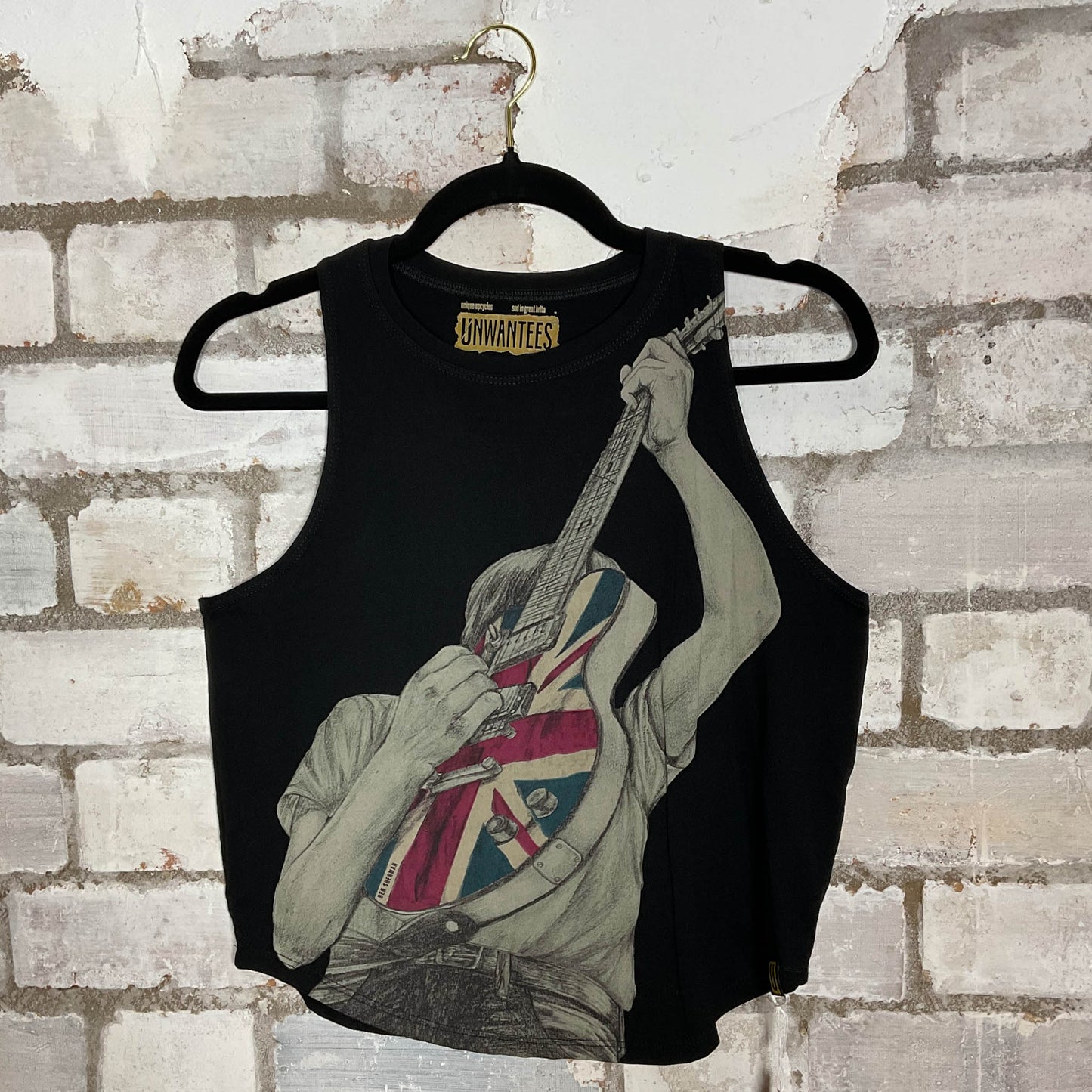 Ben Sherman Brit Pop Racerback Unwantee Upcycle Tank Top upcycled by Unwantees, sustainable fashion made in great Britain from vintage graphic tshirt