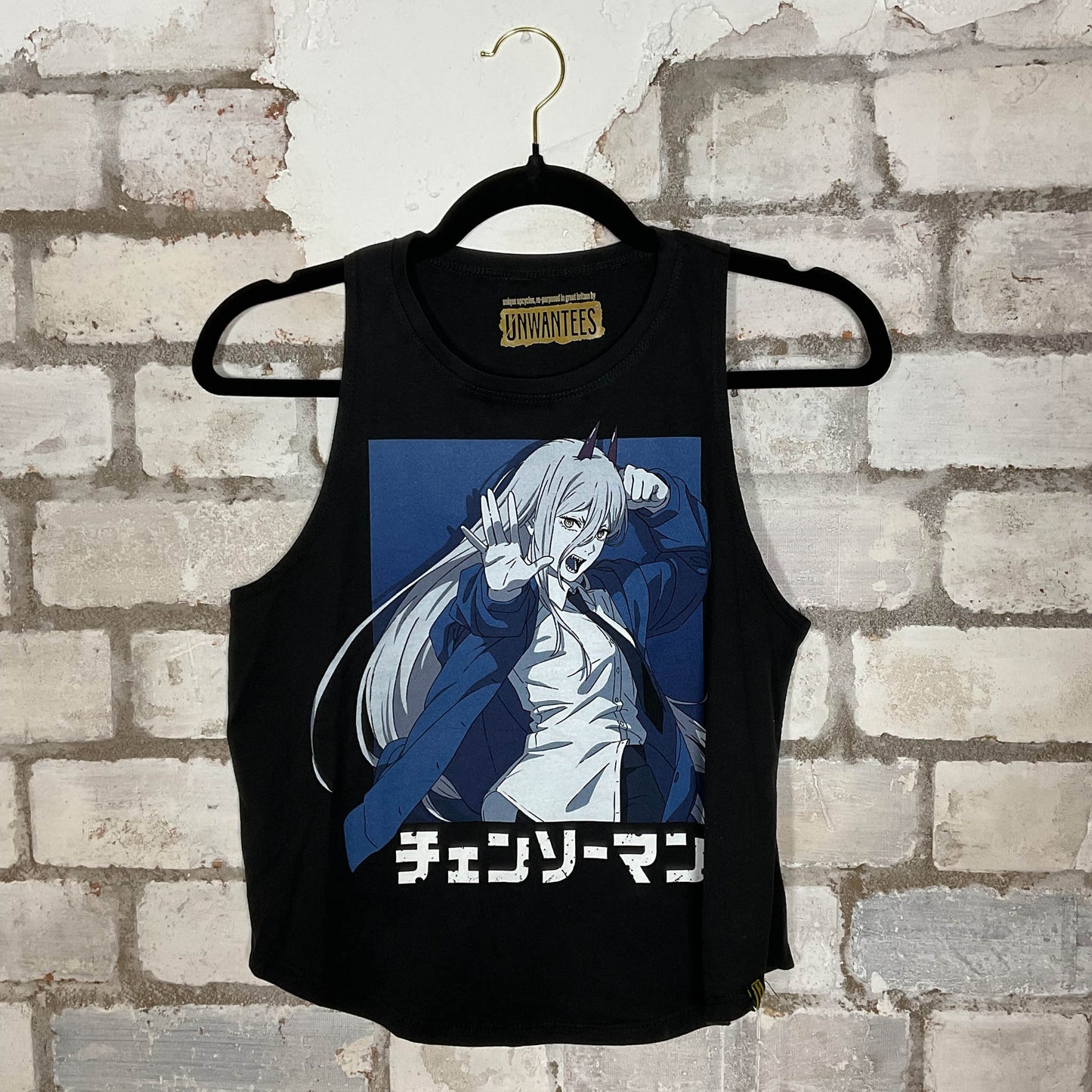 Anime Print Racerback Unwantee Upcycle Tank Top upcycled by Unwantees, sustainable fashion made in great Britain from vintage graphic tshirt