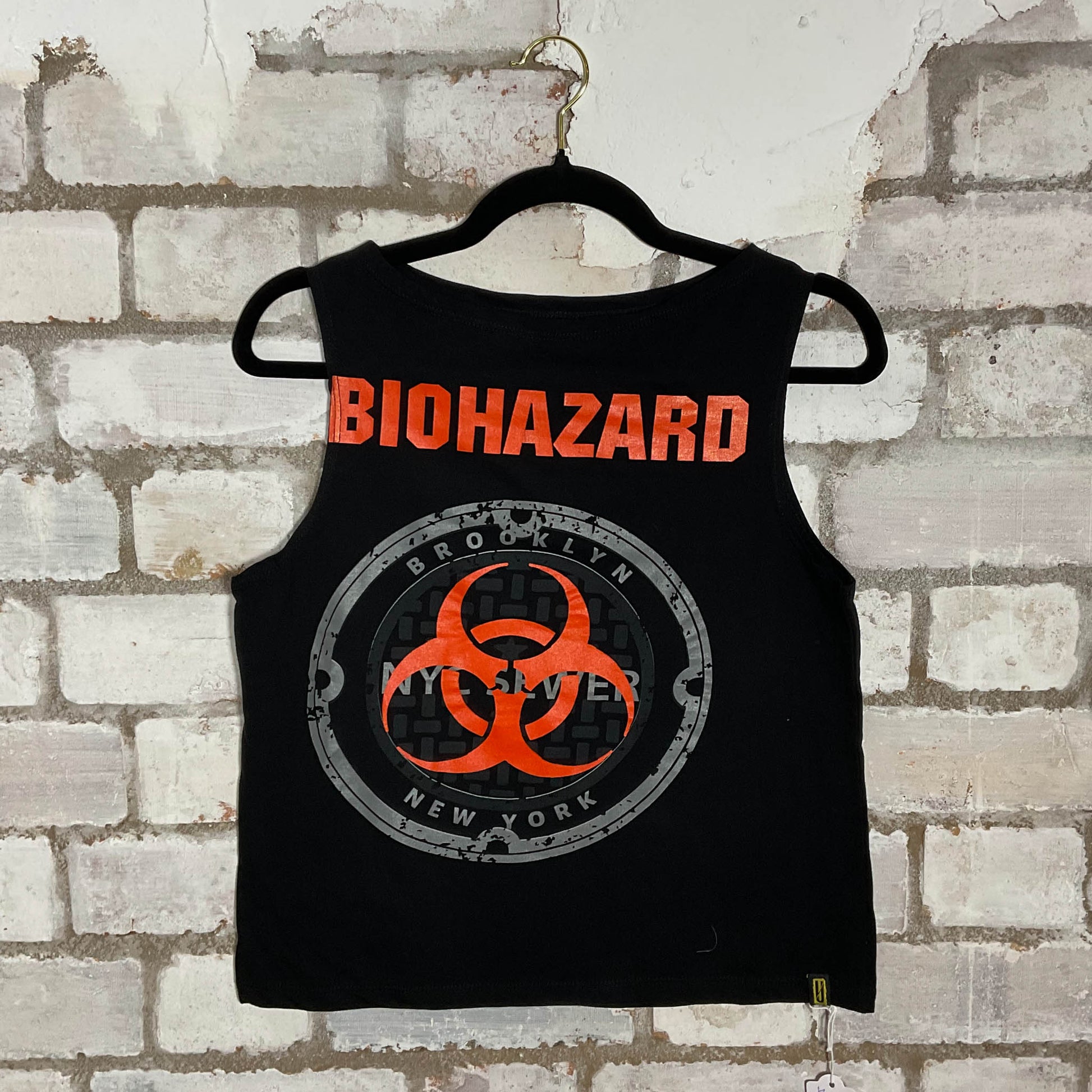Biohazard Summer Tour 2023 Unwantee Upcycle Tank Top upcycled by Unwantees, sustainable fashion made in great Britain from vintage graphic tshirt rear view