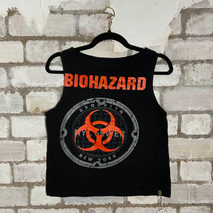 Biohazard Summer Tour 2023 Unwantee Upcycle Tank Top upcycled by Unwantees, sustainable fashion made in great Britain from vintage graphic tshirt rear view