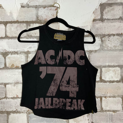 AC/DC ’74 Jailbreak Unwantee Upcycle Tank Top upcycled by Unwantees, sustainable fashion made in great Britain from vintage graphic tshirt