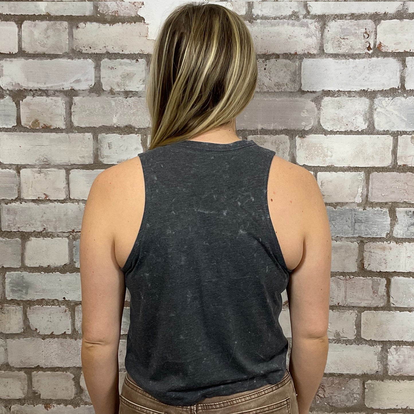 Whimsical Dream Your life Graphic print, Festival Style Unwantee made from upcycled and deconstructed graphic tshirt, punk rock style street wear, athleisure wear, unwantees is a sustainable fashion brand, we take unwanted graphic tshirts otherwise destined for landfill and recycle clothing into vest tops for sports wear or leisure.  Refashioned band merch, Slash Neck Sleeveless Top