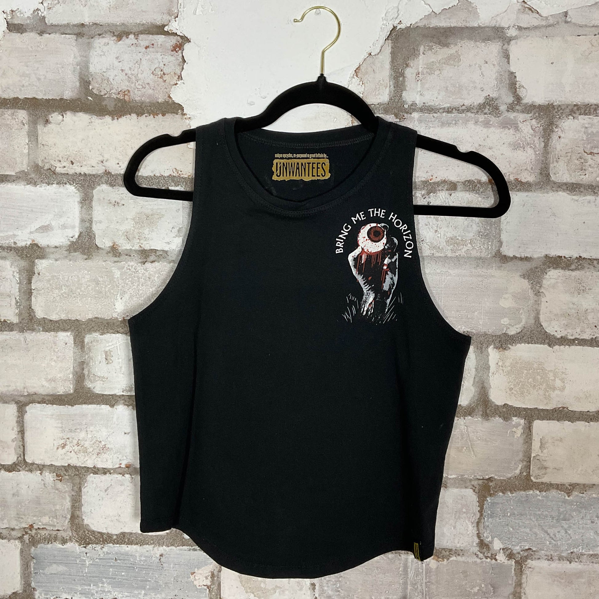 Bring me the Horizon Racerback Unwantee Upcycle Tank Top upcycled by Unwantees, sustainable fashion made in great Britain from vintage graphic tshirt