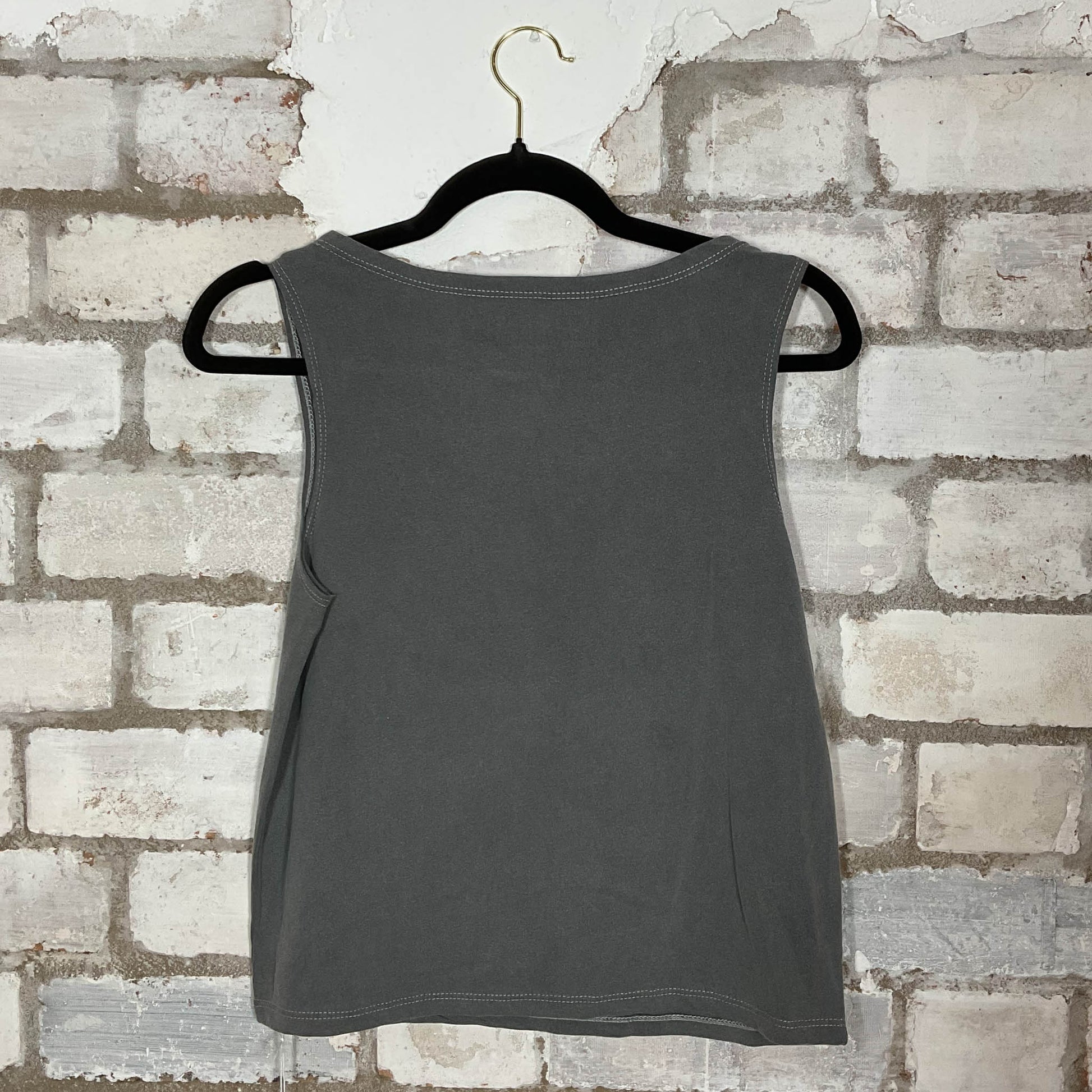 Ghost face slash neck Unwantee Upcycle Tank Top upcycled by Unwantees, sustainable fashion made in great Britain from vintage graphic tshirt rear view