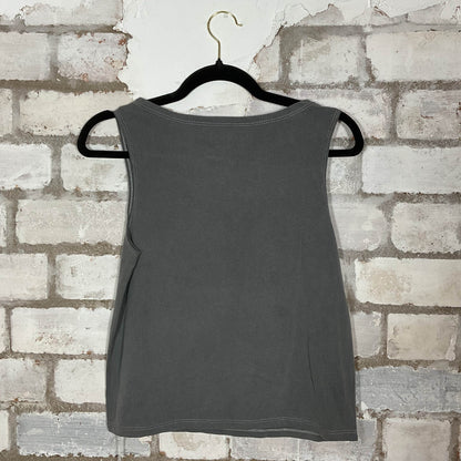 Ghost face slash neck Unwantee Upcycle Tank Top upcycled by Unwantees, sustainable fashion made in great Britain from vintage graphic tshirt rear view