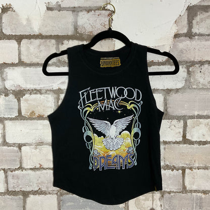 Fleetwood Mac Dreams Dove design Unwantee Upcycle Tank Top upcycled by Unwantees, sustainable fashion made in great Britain from vintage graphic tshirt
