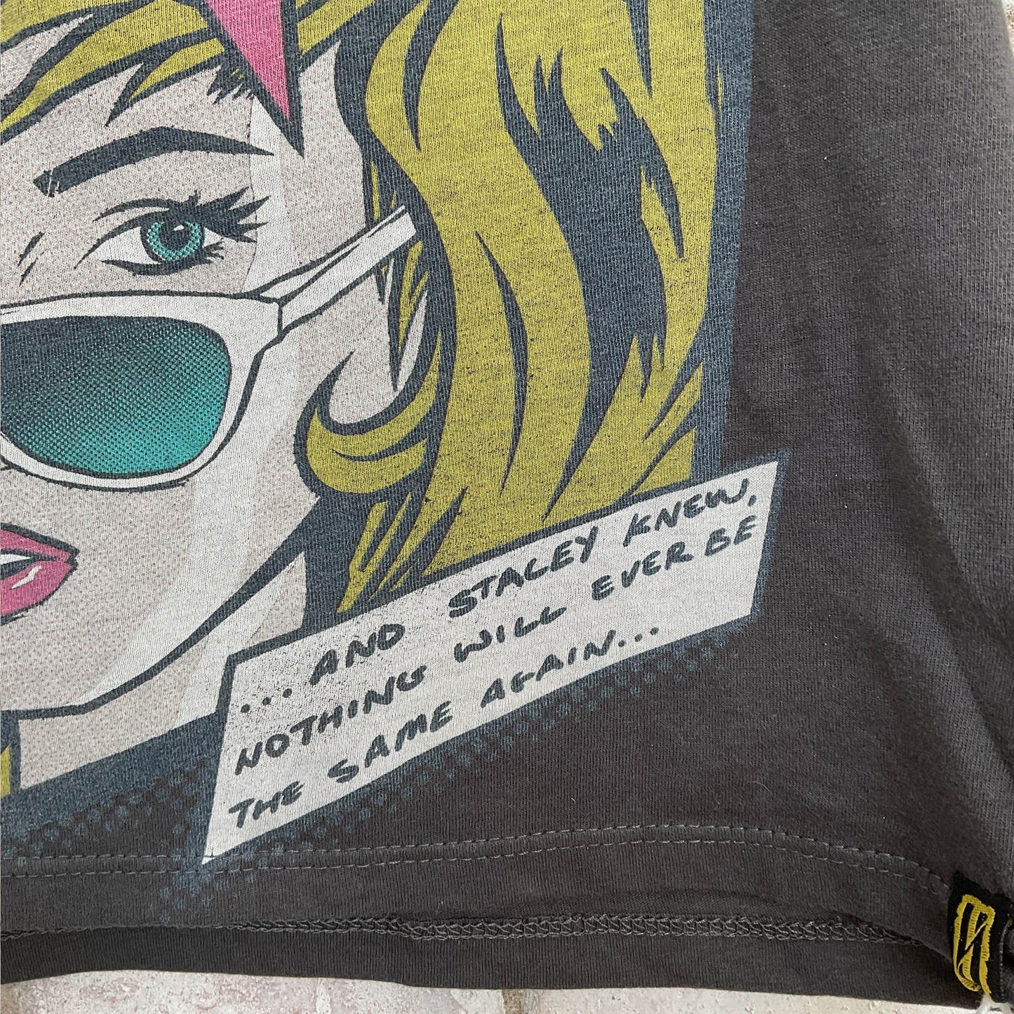 Pop Art BAM Illustration Slack Neck design Unwantee Upcycle Tank Top upcycled by Unwantees, sustainable fashion made in great Britain from vintage graphic tshirt rear view