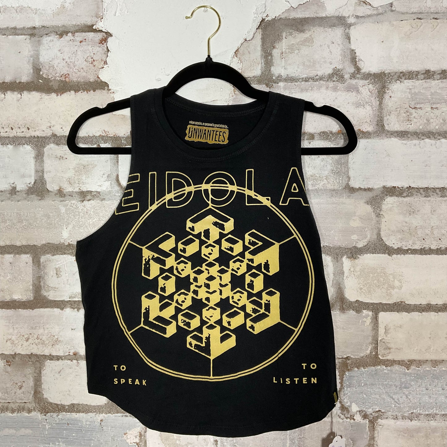 Eidola Band to Speak to Listen design Unwantee Upcycle Tank Top upcycled by Unwantees, sustainable fashion made in great Britain from vintage graphic tshirt