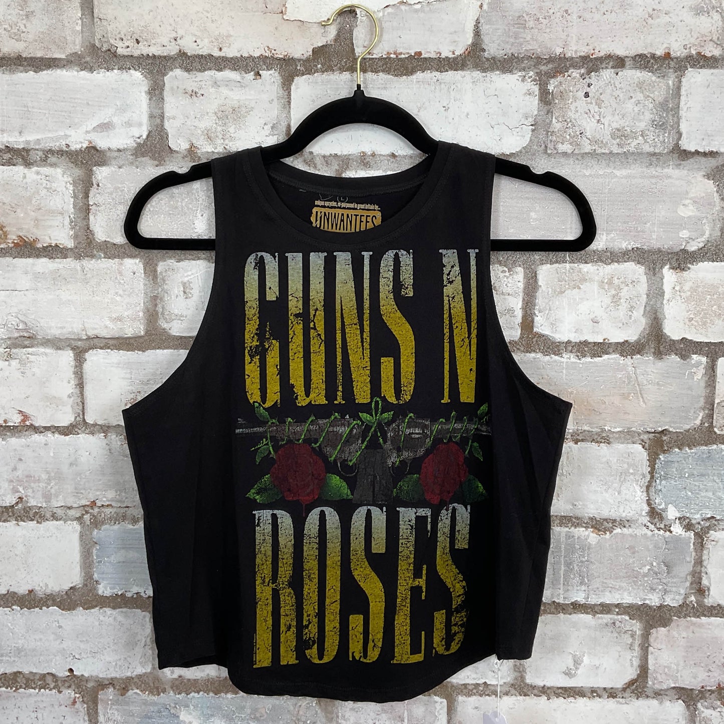 Guns’N’Roses Illustrated Design Racerback Upcycle Tank Top upcycled by Unwantees, sustainable fashion made in great Britain from vintage graphic tshirt
