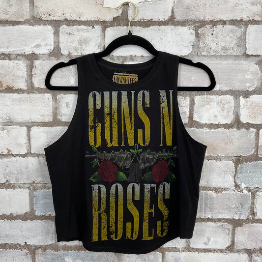 Guns’N’Roses Illustrated Design Racerback Upcycle Tank Top upcycled by Unwantees, sustainable fashion made in great Britain from vintage graphic tshirt