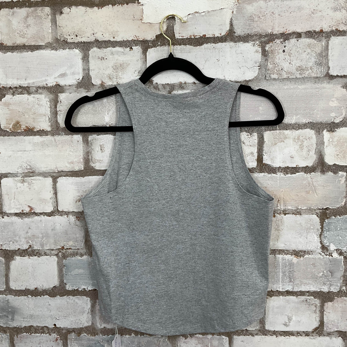I love New York Grey Tank Top upcycled by Unwantees, sustainable fashion made in great Britain from vintage graphic tshirt back view