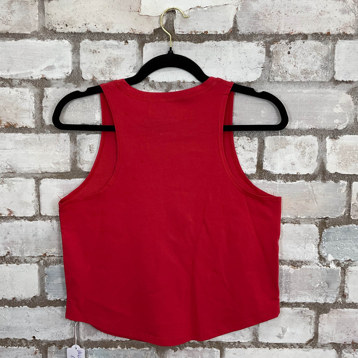 Red Vans Skater Brand Unwantee Tank Top upcycled by Unwantees, sustainable fashion made in great Britain from vintage graphic tshirt rear view