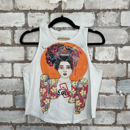 Japanese Love Unwantee Tank Top upcycled by Unwantees, sustainable fashion made in great Britain from vintage graphic tshirt 